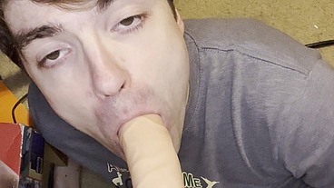 Huge Dildo Explodes All Over My Cute Twink Face