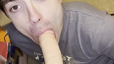 Huge Dildo Explodes All Over My Cute Twink Face