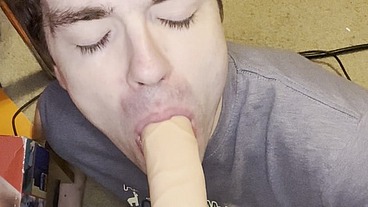 Huge Dildo Explodes All Over My Cute Twink Face