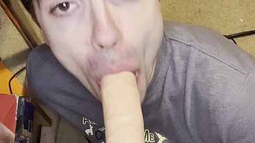 Huge Dildo Explodes All Over My Cute Twink Face