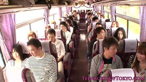 Hot Asian teen on a bus getting her beaver romped