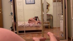 Busty Babe Fucks Her Pussy with a Huge Black Dildo