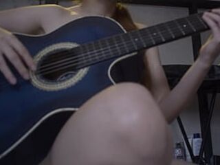 Petite blonde strips for her guitar teacher, so he can finish on her back, so he doesn't get her pregnant because he's much older.