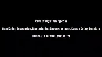 Stroke your shaft and eat up all your cum CEI