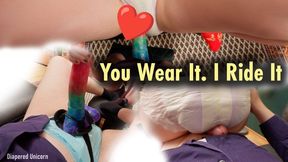 POV Diaper Tease Ends with Me Riding Your Strap-On