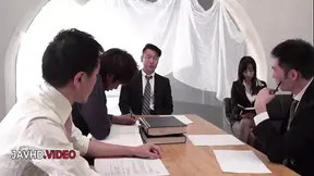 Stunning Asian Rina Mayuzumi's office fantasy becomes reality