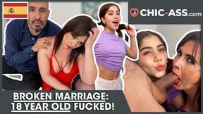 Spanish husband nails teenage wife with massive cock&#x1F32D;, wife gets destroyed, ass&#x1F351; licked