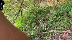 Outdoor pee, girl gets drenched, stranger's got her bareback and sloppy