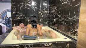 threesome in jacuzzi with two huge cocks and my wet pussy - bucarasex