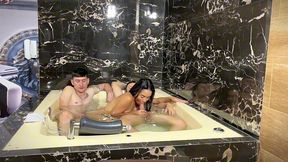 threesome in jacuzzi with two huge cocks and my wet pussy - bucarasex