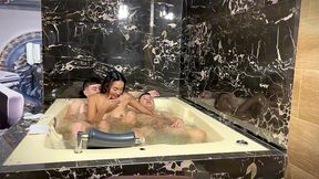 threesome in jacuzzi with two huge cocks and my wet pussy - bucarasex