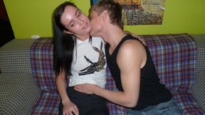 Lusty skinny brunette Jane Candy gets fucked in the doggy style