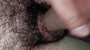 Pubic Hair Close up While Jerking - Cumshot Right on Camera Lens