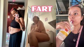 Bloated and Farting After Milkshake Massive Toilet Farts Explosion Naked Relief
