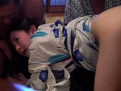 Asian slut Kana Kawai double blowjob and hardcore sex