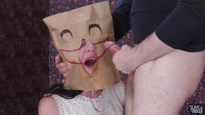 Bag headed submissive teenage sucks