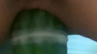 Cucumber into my Soak Vagina
