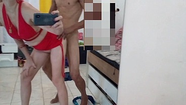 Sexo em pé na frente do espelho Stella Stll Completo