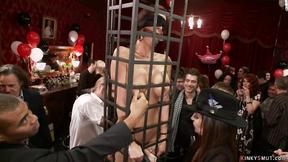 ”Big Breasted Stepmoms cattle prodded in public”