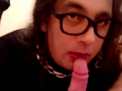 Valentinne crossdresser amateur  blowjob and cum in mouth