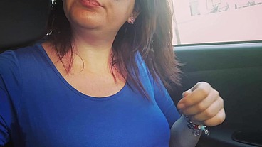 Driving in flip-flops and pedaling blue nail polish