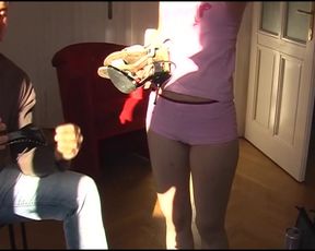 Huge facial for a slender amateur German babe