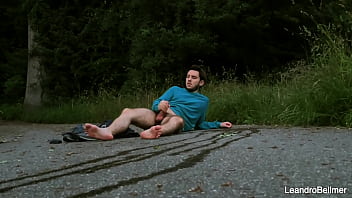 Caught taking a piss and jerking off outdoors - gay public exhibitionist