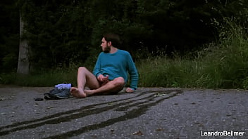 Caught taking a piss and jerking off outdoors - gay public exhibitionist