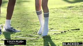 BBC-Loving Brunette Sawyer Cassidy Gets Spit-Roasted By Two Massive Cocks