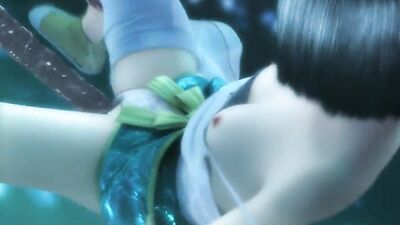 Cute brunette caught by tentacle monster & fucked hard in anime porn