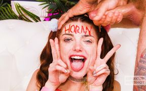 Shrooms Q Gags on Bryan Gozzling While He Pounds Her Throat!