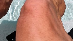 Tempest relaxes at pool