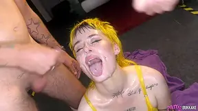 Lana Banana Takes Some Cum In Her Debut Party Bukkake - Sex Movies Featuring Partybukkake