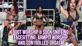 Boot Worship & Sock Sniffing: Facesitting, Armpit Worship, and Controlled Orgasm