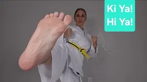 Karate Kick Compilation Pantyhose to Barefoot