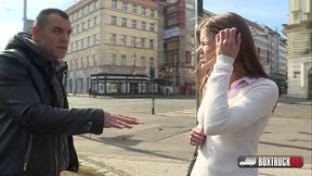 Hot Sarah Kay sucks and fucks a stranger in public