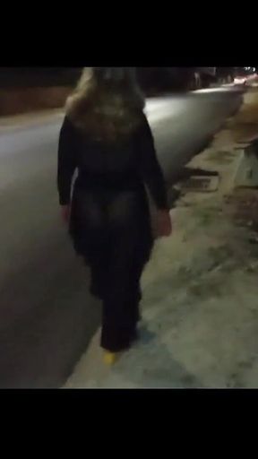 Mel Showing off in Public on the Side of Road 13