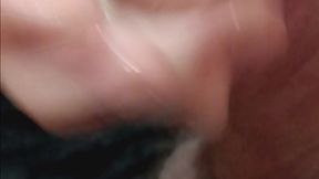 Amateur dude strokes his huge mushroom head pole