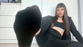 Sensual sock sniffing