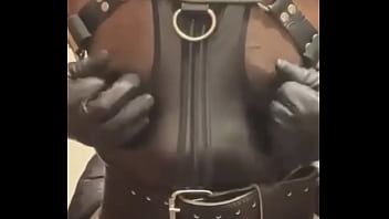 BBC Latex Tight Tit Exposing Singlet Nipple Play Edging Cum