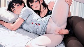 Hentai Trans Nurse Fucks Her Girlfriend Through The White Seamless Pantyhose