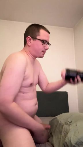 Fucking fleshlight and licking my own cum