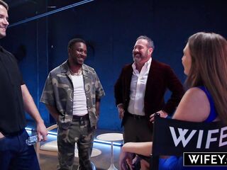 WIFEY Married mother I'd like to fuck Brandi Johnson Gets Spit-Roasted And Creampied Whilst Hubby Watches