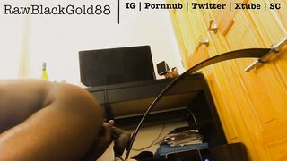 Rawblackgold88: Watch him moan while getting a fake cock rear end