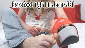 Barefoot Tgirl In Jeans JOI