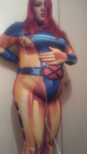 Fast Large Pump Inflation in Shiny X-Men Cosplay