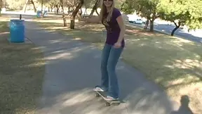 Outdoor Action! Busty Teen Teases in Tight Jeans & Plays with Juicy Tits