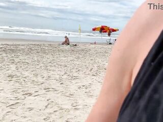 MILF jerks me off in front of everyone. Public spunk flow.