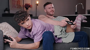 Adorable and SUPER cute gamer femboy Sam Ledger gets throat fucked in a hot 69 and then anal fucked by his boyfriend Marcus McNeil