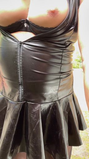 Amateur Crossdresser Kellycd2022 Sexy MILF in Black Pvc and Seamless Pantyhose